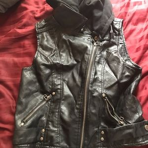 Faux leather vest